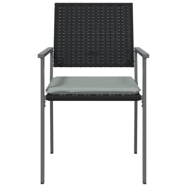 Cadeiras jardim c/ almofadões 2 pcs 54x62.5x89 cm vime PE preto M 4