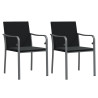 Cadeiras jardim c/ almofadões 2 pcs 56x59x84 cm vime PE preto 2
