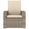 Sillón reclinable jardín y cojines ratán sintético marrón claro 3