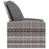 Sillón reclinable de jardín con cojines ratán sintético gris 4