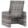 Sillón reclinable de jardín con cojines ratán sintético gris 5