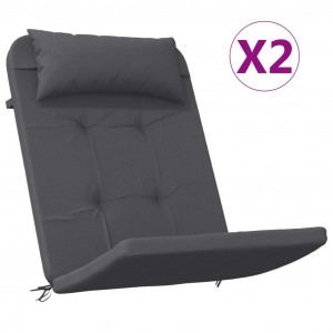 Cojines para silla Adirondack 2 uds tela Oxford gris antracita H