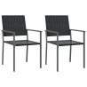 Cadeiras de jardim 2 pcs 54x62.5x89 cm vime PE preto 2