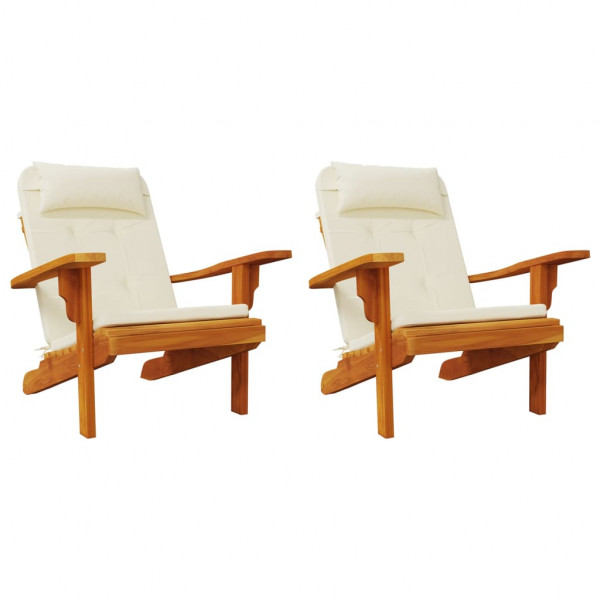 Almofadões p/ cadeira adirondack 2 pcs tecido oxford cor creme M 4