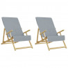Toallas de playa 2 uds tela gris 400 g/m² 60x135 cm 3