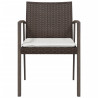 Cadeiras jardim + almofadões 2pcs 56.5x57x83cm vime PE castanho 4