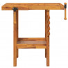 Banco trabajo con tornillos de banco madera acacia 92x48x83cm 3
