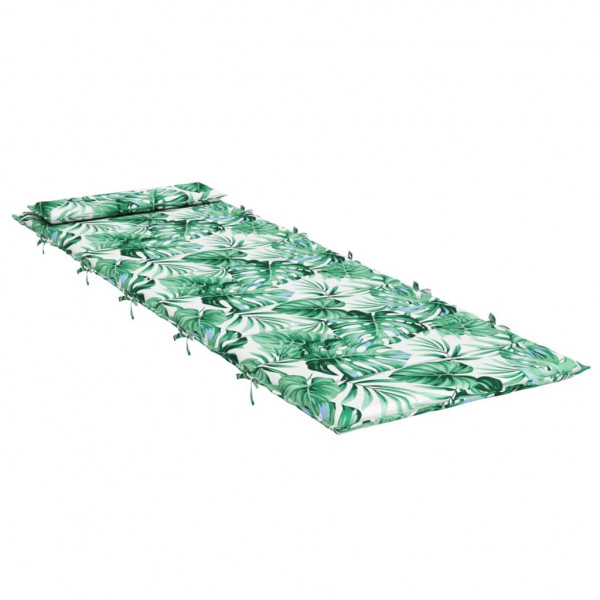 Cojín de tumbona de tela Oxford estampado de hojas 180x60x3 cm M 4