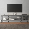 Mueble TV hierro y madera contrachapada gris Sonoma 161x35x45cm 1
