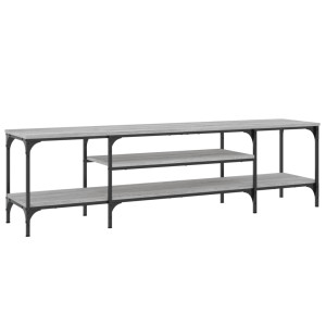 Mueble TV hierro y madera contrachapada gris Sonoma 161x35x45cm H