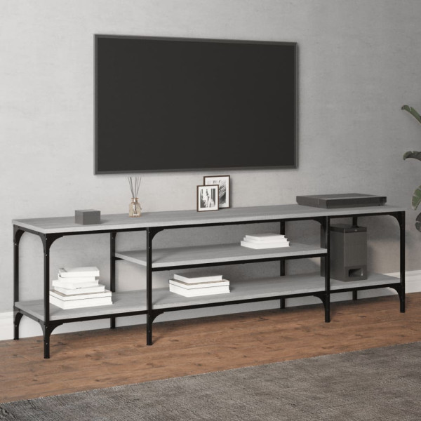 Mueble TV hierro y madera contrachapada gris Sonoma 161x35x45cm M 3