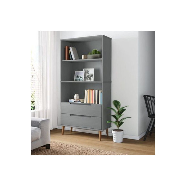 Estante MOLDE 85x35x170.5 cm pinho maciço cinzento M 3