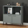 Librería patas de metal OSLO madera maciza gris 90x35x90.5 cm 1