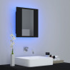 Armario espejo de baño con luz LED acrílico negro 40x12x45 cm 5