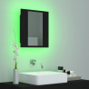 Armario espejo de baño con luz LED acrílico negro 40x12x45 cm 6