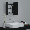 Armario espejo de baño con luz LED acrílico negro 40x12x45 cm 8