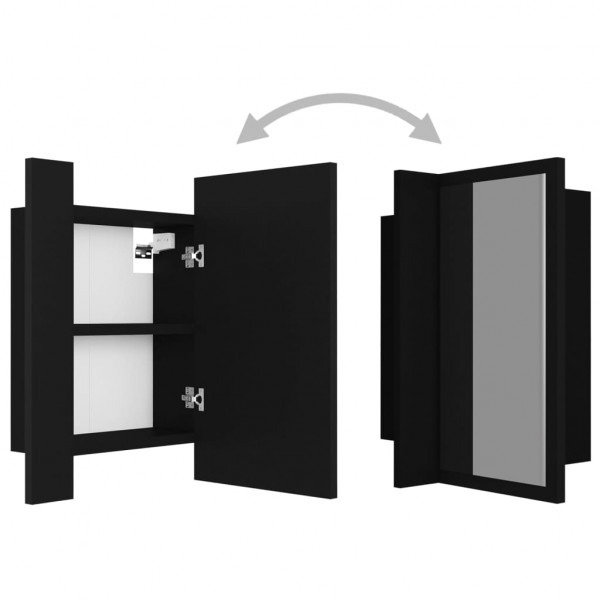 Armario espejo de baño con luz LED acrílico negro 40x12x45 cm M 3