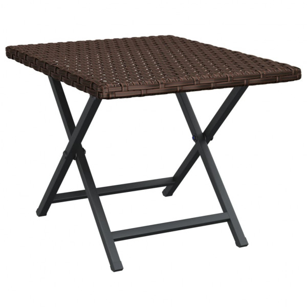 Mesa dobrável 45x35x32 cm vime PE castanho M 2