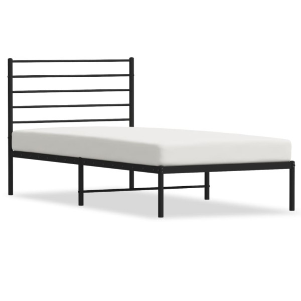 Estructura de cama con cabecero metal negro 90x190 cm M 2