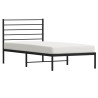 Estructura de cama con cabecero metal negro 90x190 cm 4