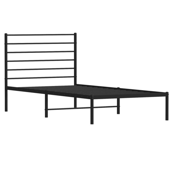 Estructura de cama con cabecero metal negro 90x190 cm M 5