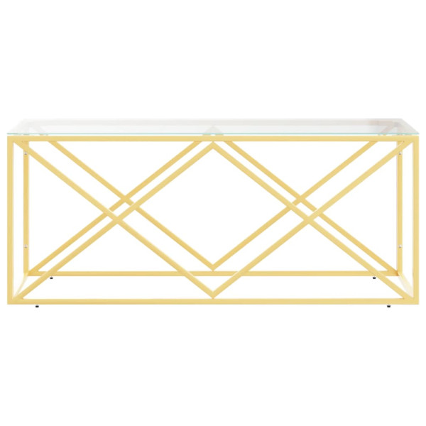 Mesa de centro 110x45x45 cm aço inoxidável e vidro M 3