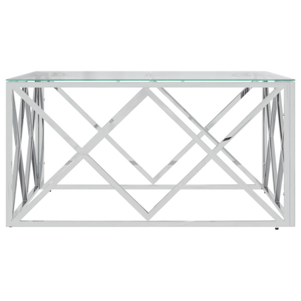 Mesa de centro 80x80x40 cm aço inoxidável e vidro M 3