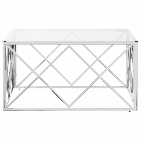 Mesa de centro acero inoxidable y vidrio 80x80x40 cm M 4