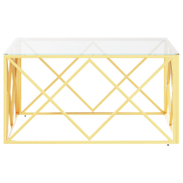 Mesa de centro 80x80x40 cm aço inoxidável e vidro M 3