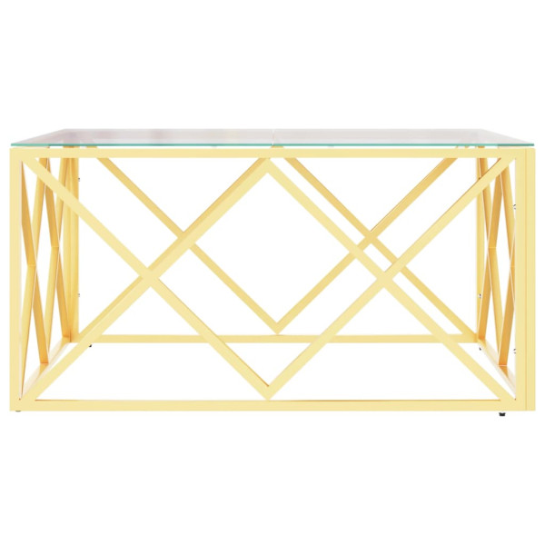 Mesa de centro 80x80x40 cm aço inoxidável e vidro M 4
