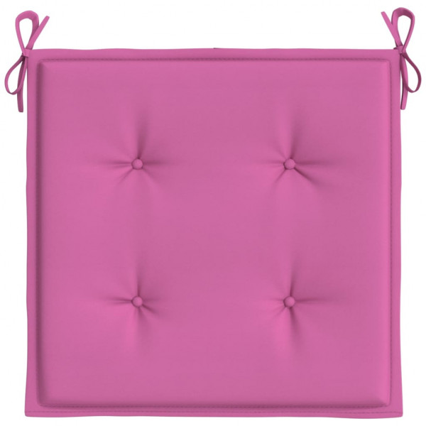 Cojines para silla de jardín 4 uds tela rosa 50x50x3 cm M 5