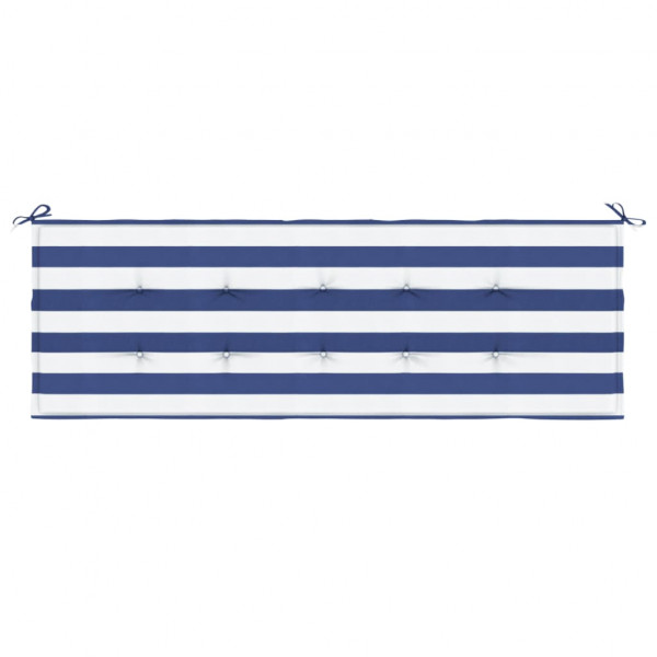 Almofadão p/ banco jardim 150x50x4 cm tecido oxford azul/branco M 3