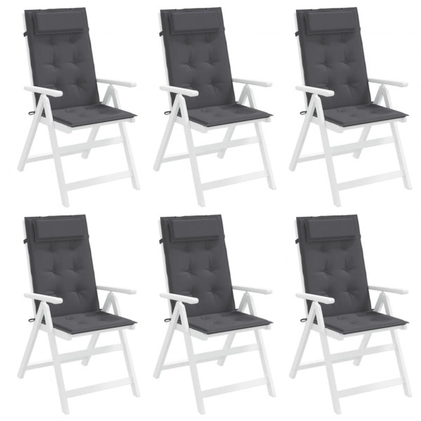 Cojines de silla respaldo alto 6 uds tela Oxford gris antracita M 4