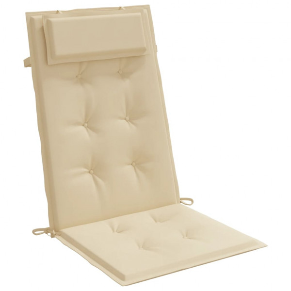 Cojines de silla con respaldo alto 2 uds tela Oxford beige M 3