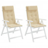 Cojines de silla con respaldo alto 2 uds tela Oxford beige 4