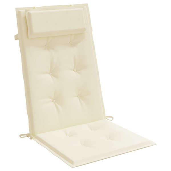 Almofadões p/ cadeira encosto alto 6pcs tecido oxford cor creme M 3