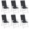 Cojines de silla con respaldo alto 6 uds tela Oxford negro 4