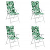 Cojines silla respaldo alto 4 uds tela Oxford estampado hojas 4