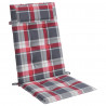 Cojines de silla respaldo alto 6 uds tela Oxford a cuadros rojo 3