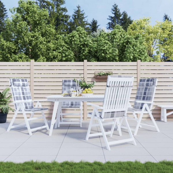 Cojines de silla respaldo alto 4 uds tela Oxford a cuadros gris D