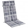 Cojines de silla respaldo alto 4 uds tela Oxford a cuadros gris 3