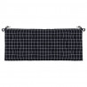 Almofadões p/ banco jardim 2 pcs 120x50x7cm tecido xadrez preto 5
