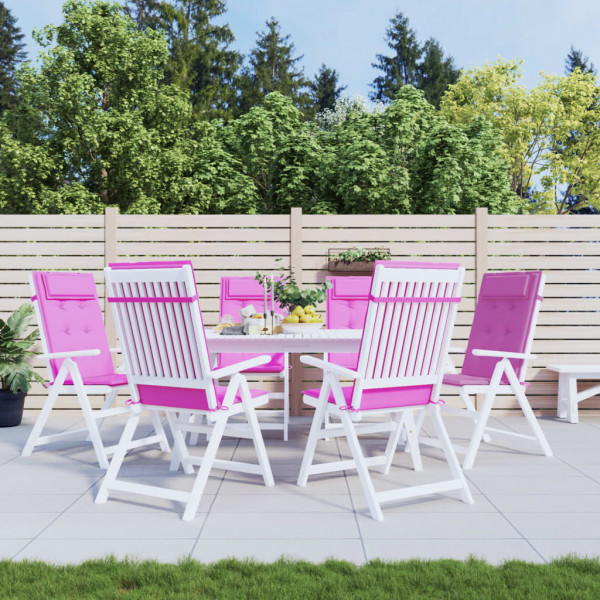 Cojines para silla con respaldo alto 6 uds tela Oxford rosa D