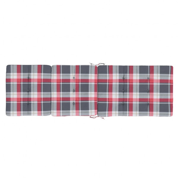 Cojines para tumbona 2 uds tela Oxford a cuadros rojo M 5