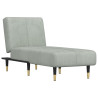 Chaise longue veludo cinzento-claro 2