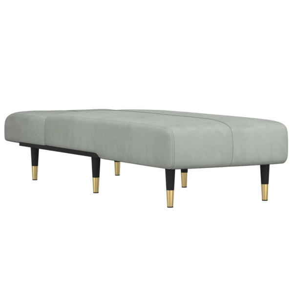 Chaise longue veludo cinzento-claro M 3
