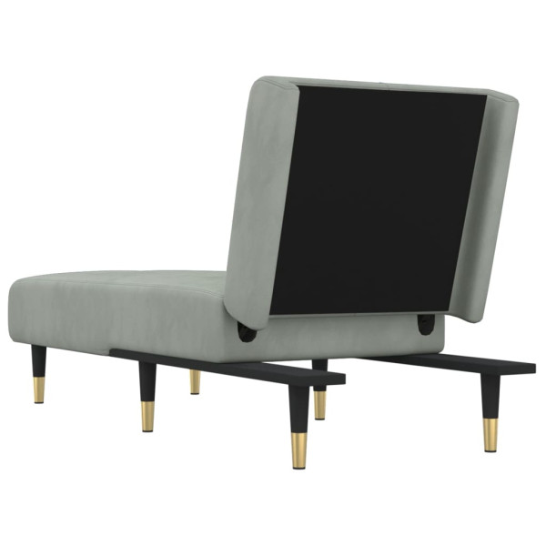 Chaise longue veludo cinzento-claro M 5