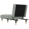Chaise longue veludo cinzento-claro 5