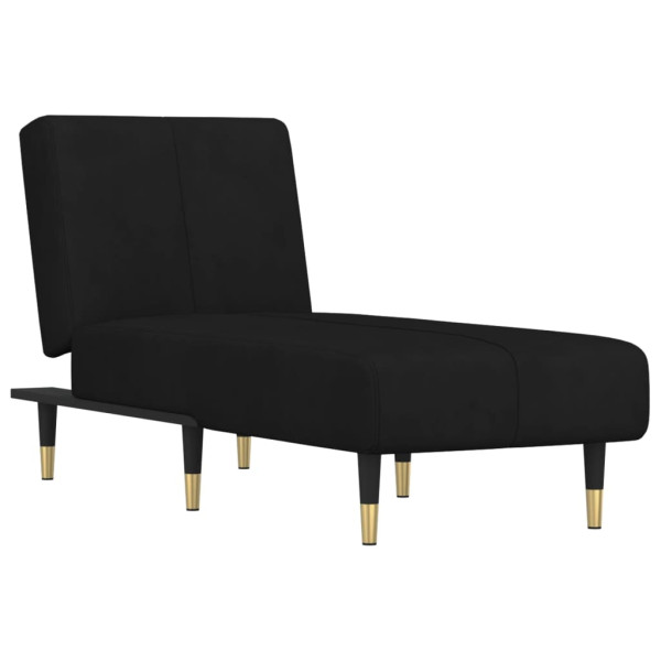 Chaise longue veludo preto M 2