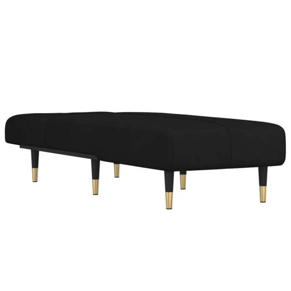 Chaise longue veludo preto M 3